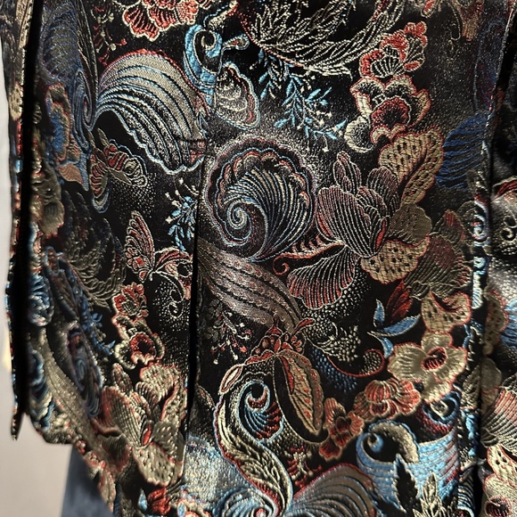 Black Satin Asian Style Blazer Jacket Size Medium - Picture 6 of 6